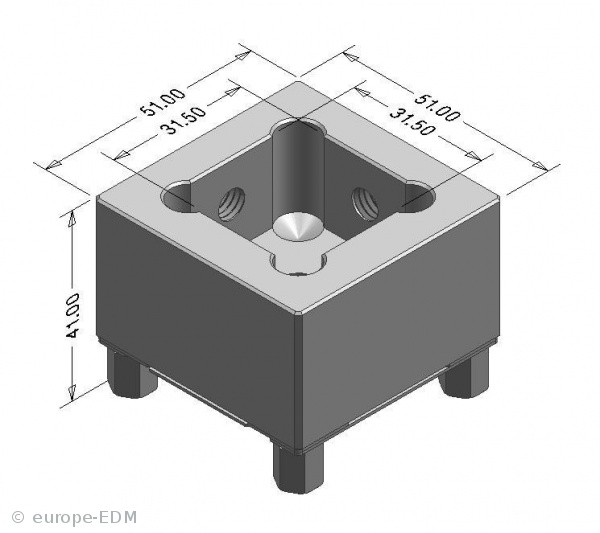 Elektrodenhalter Prisrund 30mm ALU ohne Chipbohrung