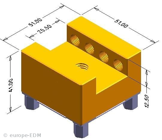 Elektrodenhalter Unihalter Nut 25mm MESSING ohne Chipbohrung