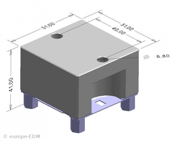 Elektrodenhalter Uniplatte ALU ohne Chipbohrung