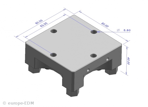 Elektrodenhalter Uniplatte 80mm