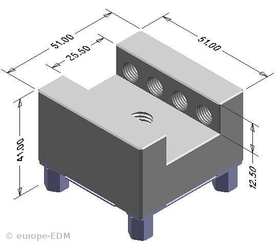Elektrodenhalter Unihalter Nut 25mm ALU ohne Chipbohrung