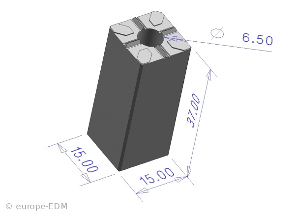 Prägehalter 15x15x 37mm