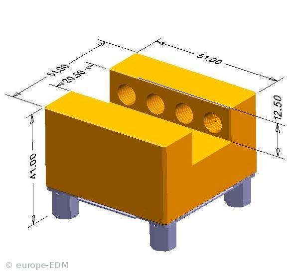 Elektrodenhalter Unihalter Nut 20mm MESSING ohne Chipbohrung