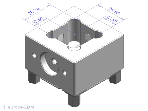 Elektrodenhalter Prisrund 25mm ALU
