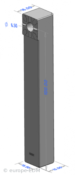 Prägehalter Winkel 15x15x 100mm