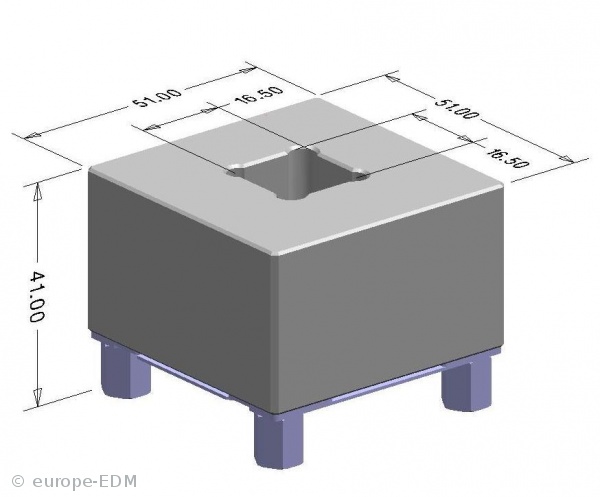 Elektrodenhalter Prisrund 15mm ALU ohne Chipbohrung