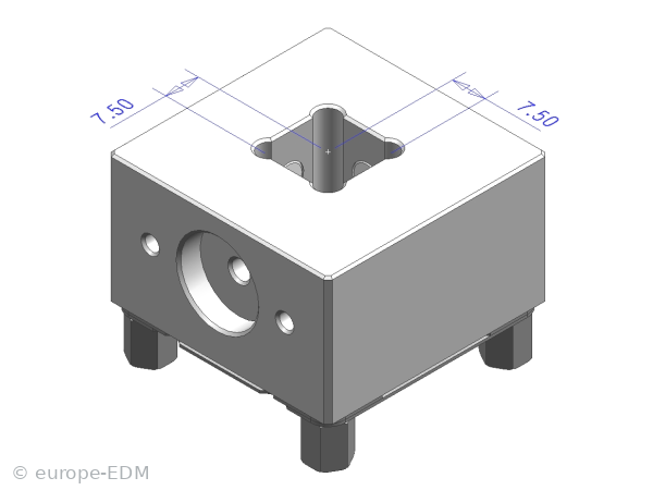 Elektrodenhalter Prisrund 15mm ALU