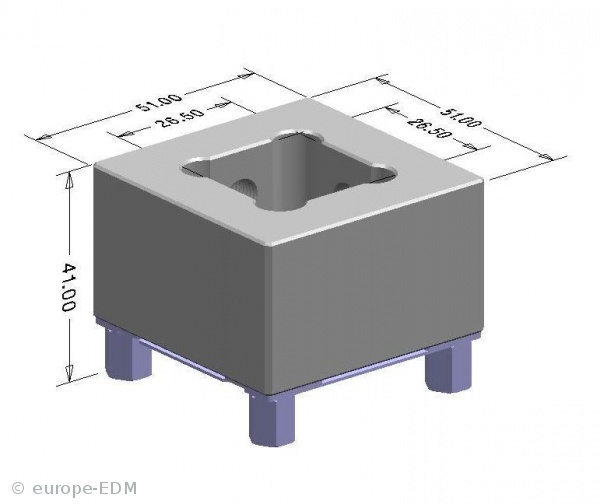 Elektrodenhalter Prisrund 25mm ALU ohne Chipbohrung